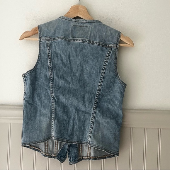 Levi's Small Light Blue Denim Stretch Button Down Vest - Picture 5 of 5